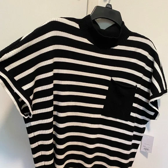 Nine West Monochrome Striped Sweater XXL - Picture 3 of 5